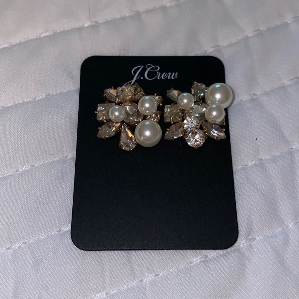 J Crew crystal pearl earrings